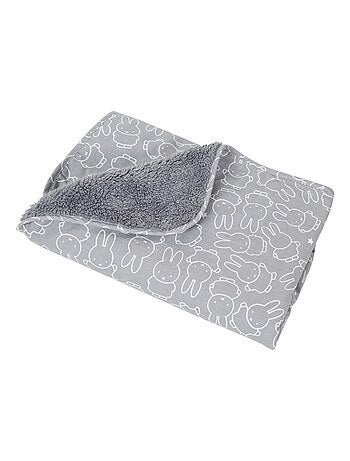 ROBA Coperta bebè "miffy®" – 80×80 cm – grigio/bianco