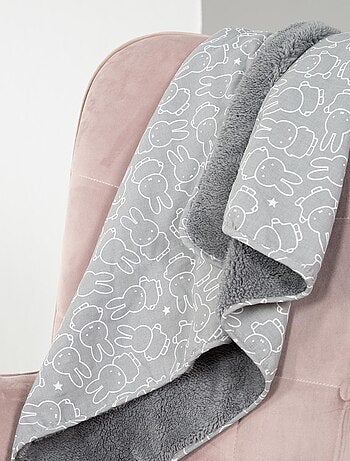 ROBA Coperta bebè "miffy®" – 80×80 cm – grigio/bianco