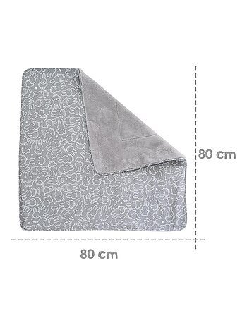 ROBA Coperta bebè "miffy®" – 80×80 cm – grigio/bianco