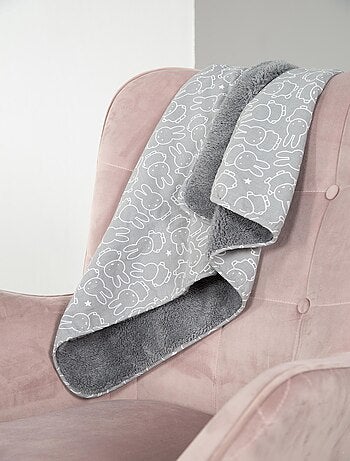 ROBA Coperta bebè "miffy®" – 80×80 cm – grigio/bianco