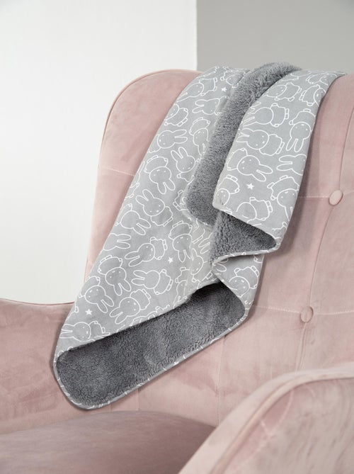 ROBA Coperta bebè "miffy®" – 80×80 cm – grigio/bianco - Kiabi