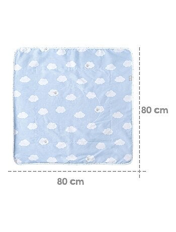ROBA Coperta bebè "Petit Nuage" – 80×80 cm – azzurro/bianco