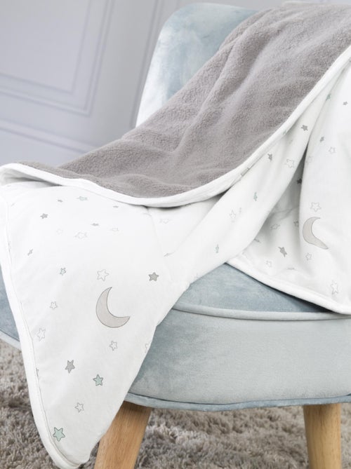 ROBA Coperta bebè "Sternenzauber Grau" – 80×80 cm – grigio chiaro/bianco - Kiabi
