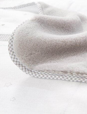 ROBA Coperta morbida "Sternenzauber" – 80×80 cm – grigio chiaro/bianco