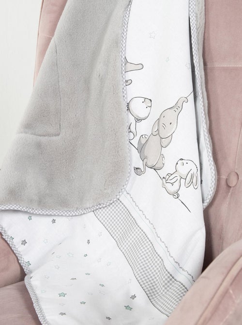 ROBA Coperta morbida "Sternenzauber" – 80×80 cm – grigio chiaro/bianco - Kiabi