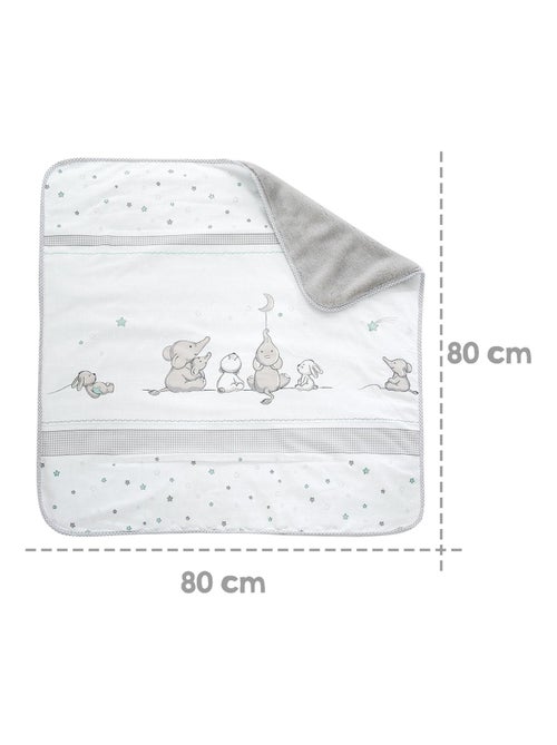 ROBA Coperta morbida "Sternenzauber" – 80×80 cm – grigio chiaro/bianco - Kiabi