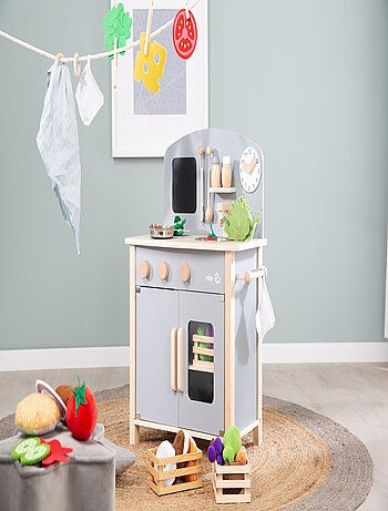 ROBA Cucina in legno per bambini + accessori in metallo e legno – da 3 anni