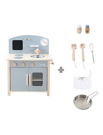 ROBA Cucina in legno per bambini + accessori in metallo e legno – da 3 anni