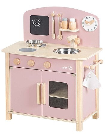 ROBA Cucina in legno per bambini + accessori in metallo e legno – da 3 anni