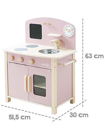 ROBA Cucina in legno per bambini + accessori in metallo e legno – da 3 anni