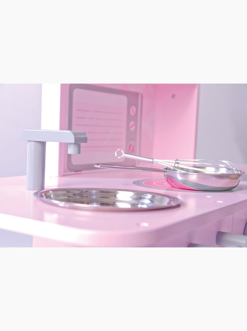 ROBA Cucina in legno per bambini + lavello e accessori in legno e metallo – da 3 anni – rosa/bianco - Kiabi