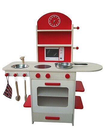 ROBA Cucina in legno per bambini + lavello e accessori in legno e metallo – da 3 anni