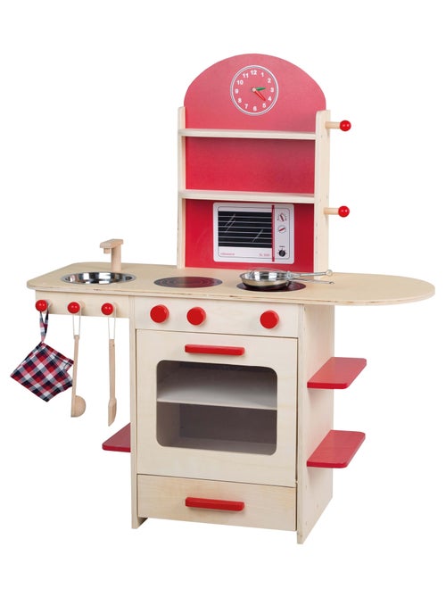 ROBA Cucina in legno per bambini + lavello e accessori in legno e metallo – da 3 anni - Kiabi
