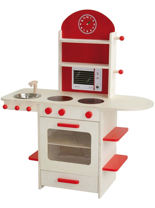 ROBA Cucina in legno per bambini + lavello e accessori in legno e metallo – da 3 anni - Kiabi