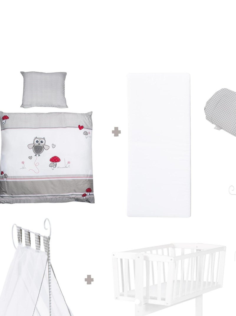 ROBA Culla Adam & Eule 40×90 cm + set completo – legno laccato bianco Bianco - Kiabi