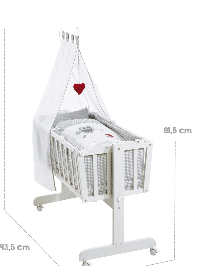 ROBA Culla Adam & Eule 40×90 cm + set completo – legno laccato bianco Bianco - Kiabi