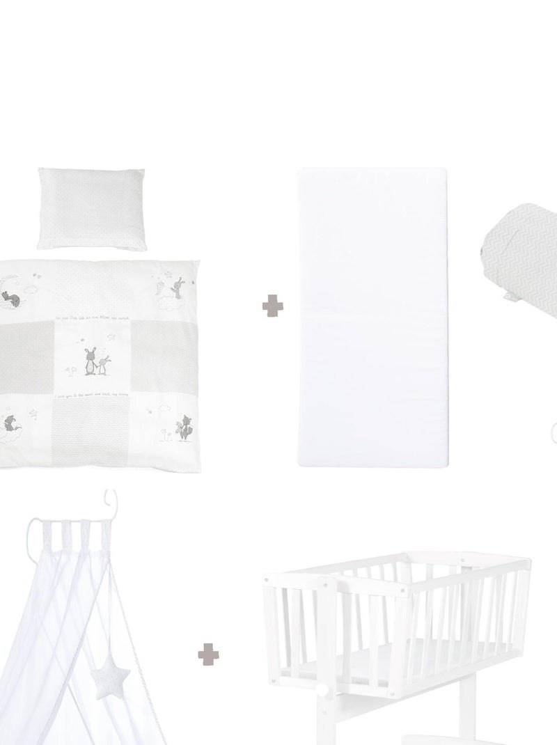 ROBA Culla Fox & Bunny 40×90 cm + set completo – legno laccato bianco Bianco - Kiabi