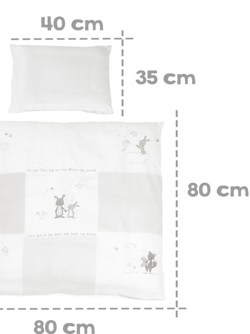 ROBA Culla Fox & Bunny 40×90 cm + set completo – legno laccato bianco Bianco - Kiabi