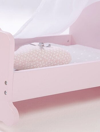 ROBA Culla per bambole completa "Princess Sophie" – incluso set tessile – rosa/grigio