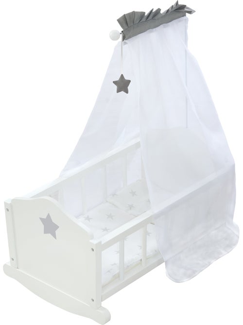 ROBA Culla per bambole completa "Stella" – incluso set tessile a stelle – bianco/grigio - Kiabi