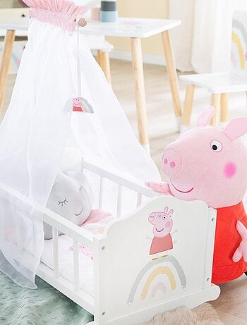 ROBA Culla per bambole "Peppa Pig" in legno – biancheria inclusa – arcobaleno