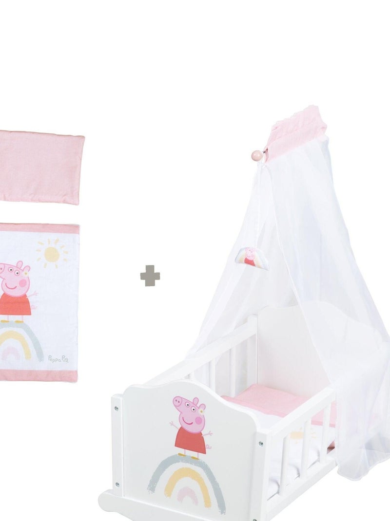 ROBA Culla per bambole "Peppa Pig" in legno – biancheria inclusa – arcobaleno N/D - Kiabi