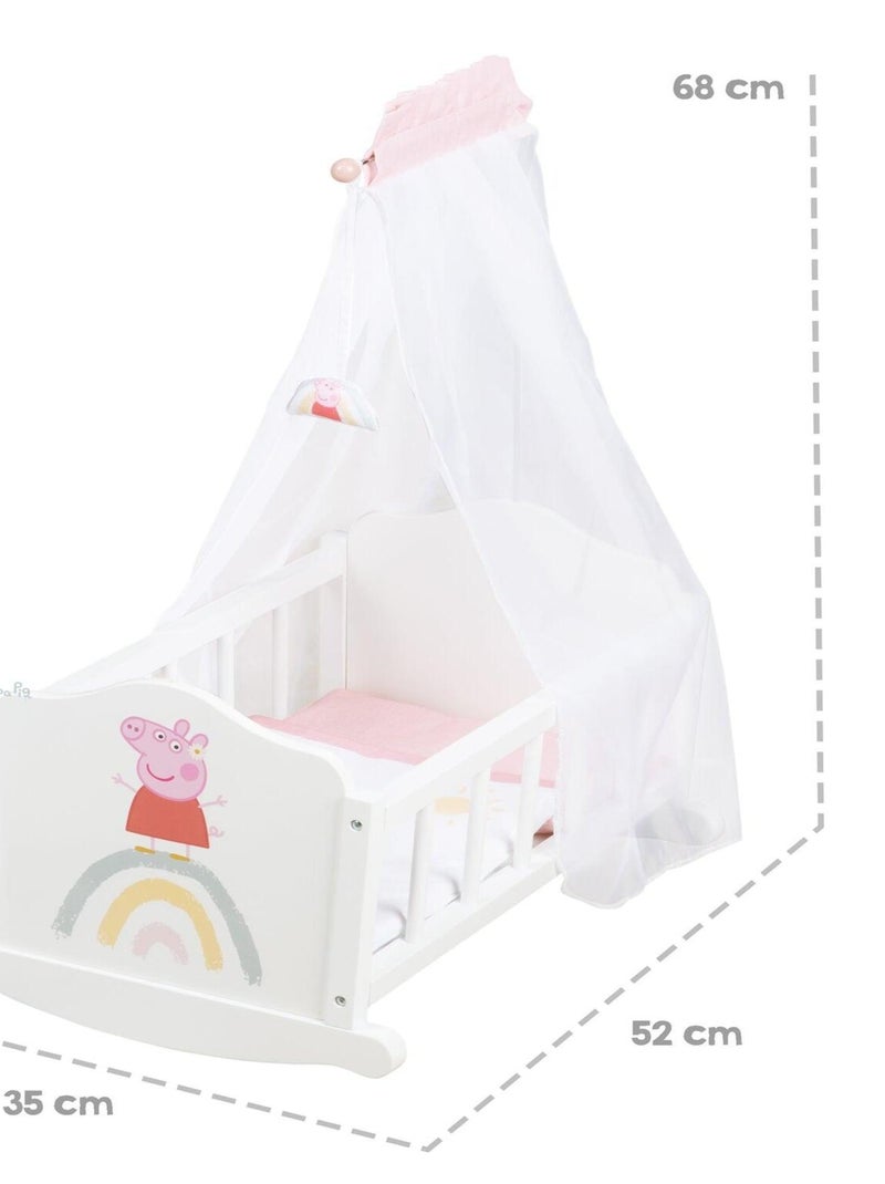 ROBA Culla per bambole "Peppa Pig" in legno – biancheria inclusa – arcobaleno N/D - Kiabi