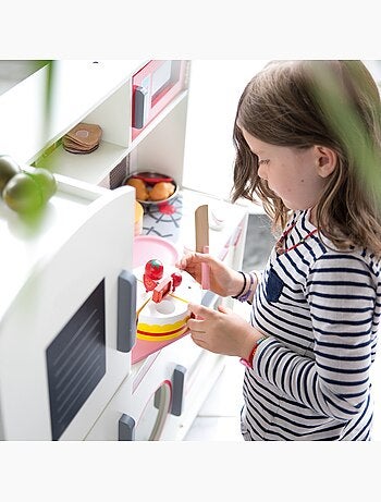 ROBA Grande cucina in legno per bambini + frigorifero + lavatrice e altro – bianco/rosso