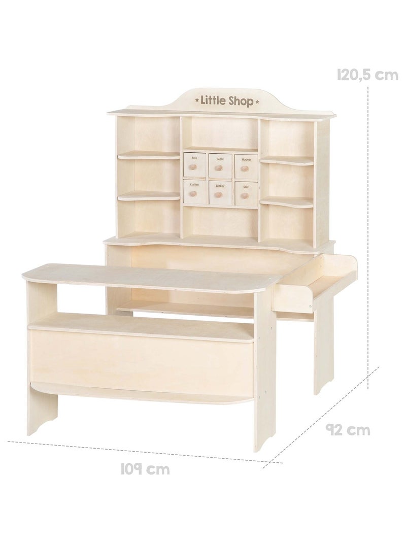 ROBA Grande negozietto in legno con ripiani e 6 cassetti + 2 banconi Legno naturale - Kiabi