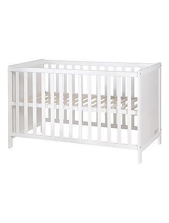 ROBA Lettino bebè e cododo 60×120 cm + materasso e rete – altezza regolabile – bianco