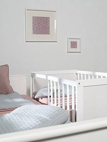 ROBA Lettino bebè e cododo 60×120 cm + materasso e rete – altezza regolabile – bianco
