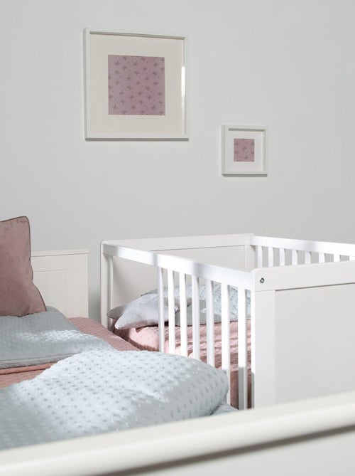 ROBA Lettino bebè e cododo 60×120 cm + materasso e rete – altezza regolabile – bianco - Kiabi