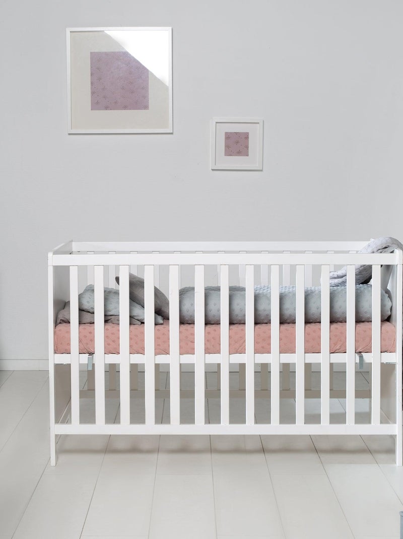 ROBA Lettino bebè e cododo 60×120 cm + materasso e rete – altezza regolabile – bianco Bianco - Kiabi