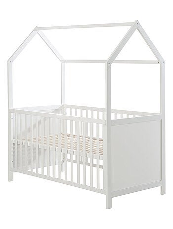 ROBA Lettino casetta evolutivo 70×140 – convertibile – altezza regolabile – naturale/bianco