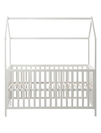 ROBA Lettino casetta evolutivo 70×140 – convertibile – altezza regolabile – naturale/bianco