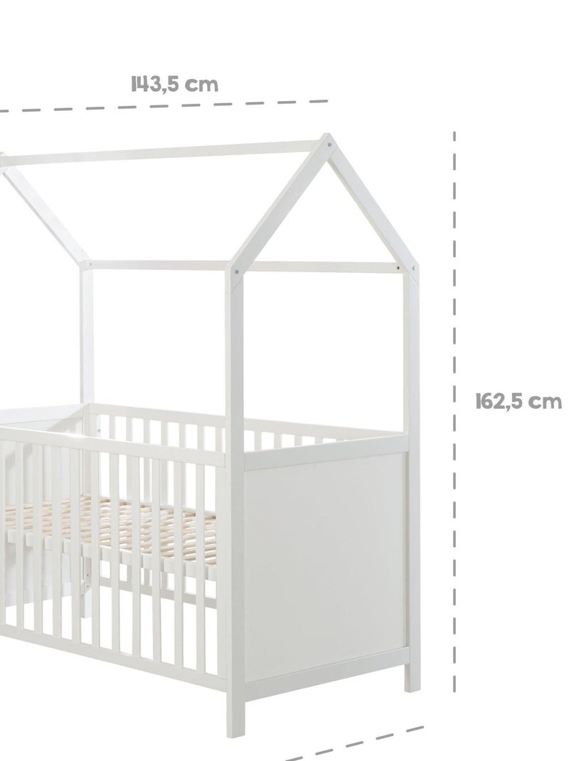ROBA Lettino casetta evolutivo 70×140 – certificato FSC – convertibile – altezza regolabile Bianco - Kiabi