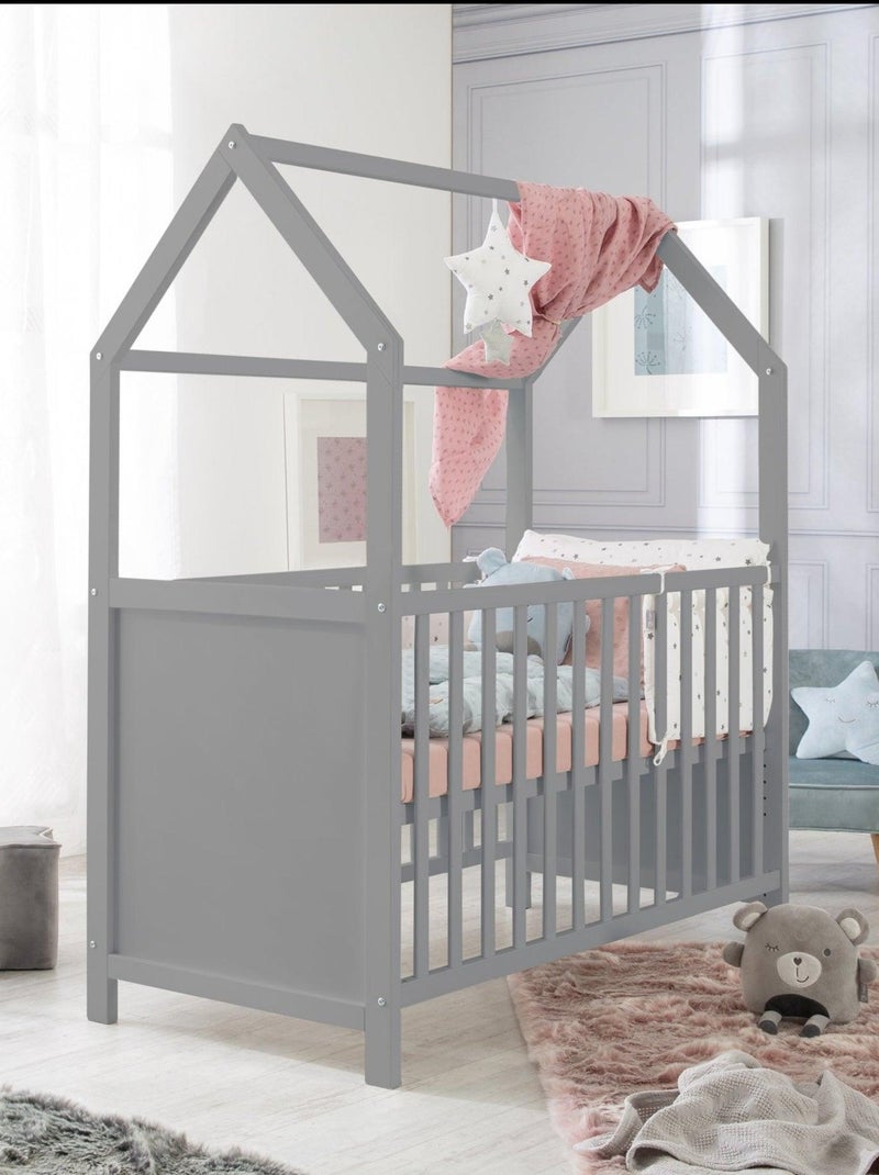 ROBA Lettino casetta evolutivo 70×140 – certificato FSC – convertibile – altezza regolabile Grigio - Kiabi