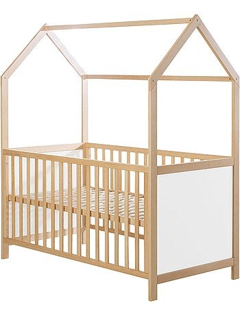 ROBA Lettino casetta evolutivo 70×140 – convertibile – altezza regolabile – naturale/bianco