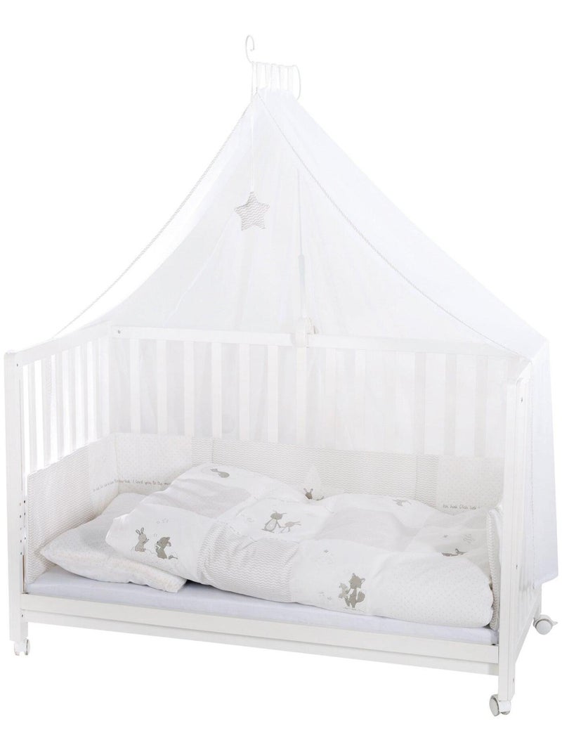ROBA Lettino cododo "Fox & Bunny" 60×120 cm + set completo Bianco - Kiabi