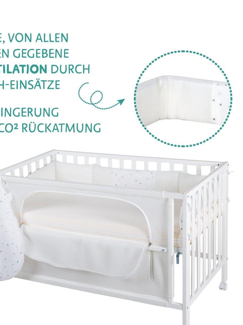 ROBA Lettino cododo "Safe Asleep®" 60×120 cm + set completo "Sternenzauber" Bianco - Kiabi