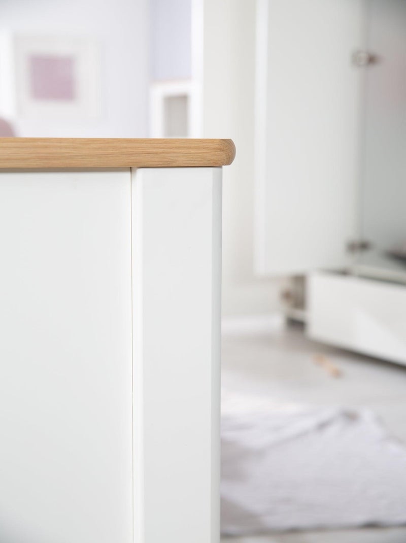 ROBA Lettino evolutivo Ava 70×140 – altezza regolabile – da 0 a 7 anni – bianco / rovere artigianale Bianco - Kiabi