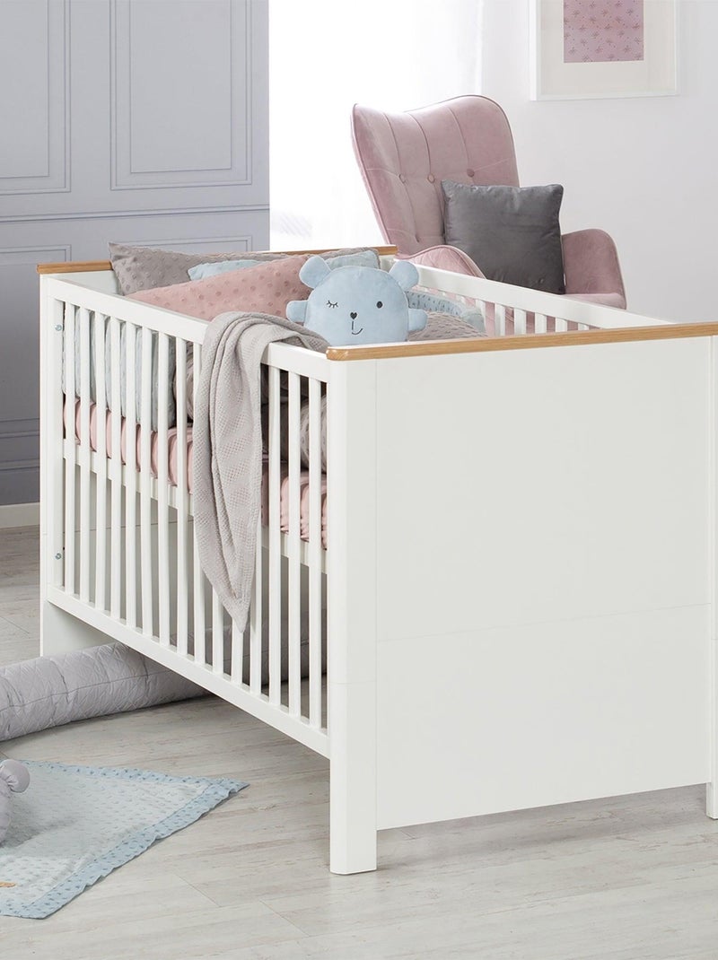 ROBA Lettino evolutivo Ava 70×140 – altezza regolabile – da 0 a 7 anni – bianco / rovere artigianale Bianco - Kiabi