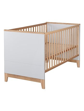 ROBA Lettino evolutivo "Caro" 70×140 – altezza regolabile – grigio chiaro / decor legno