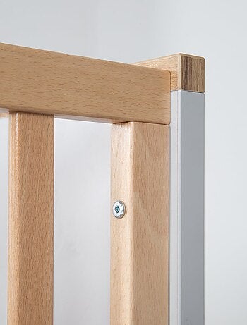 ROBA Lettino evolutivo "Caro" 70×140 – altezza regolabile – grigio chiaro / decor legno