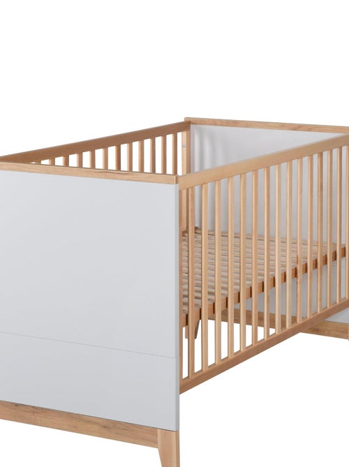 ROBA Lettino evolutivo "Caro" 70×140 – altezza regolabile – grigio chiaro / decor legno - Kiabi