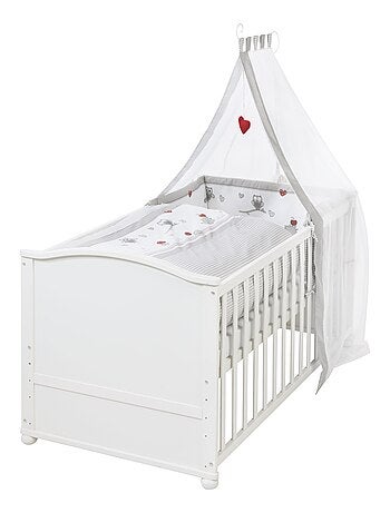 ROBA Lettino evolutivo completo "Adam & Eule" 70×140 + set completo