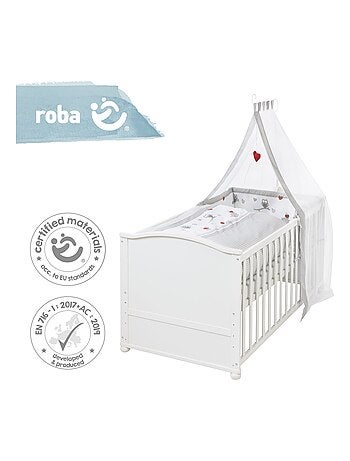 ROBA Lettino evolutivo completo "Adam & Eule" 70×140 + set completo