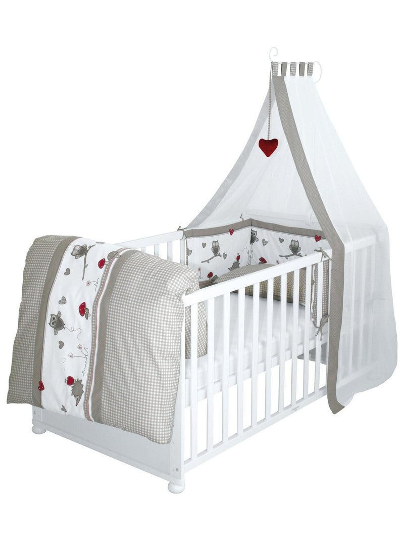 ROBA Lettino evolutivo completo "Adam & Eule" 70×140 + set completo Bianco - Kiabi