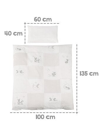 ROBA Lettino evolutivo completo "Fox & Bunny" 70×140 + set completo