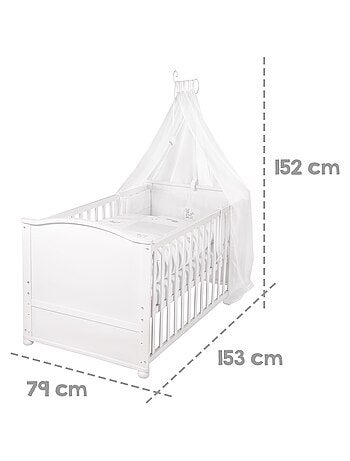 ROBA Lettino evolutivo completo "Fox & Bunny" 70×140 + set completo